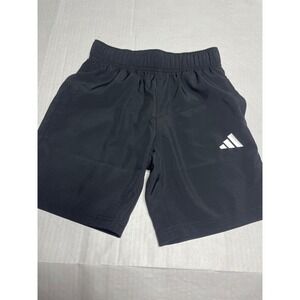 Adidas Boys Black Athletic Shorts Elastic Waist Performance Logo Size S 8